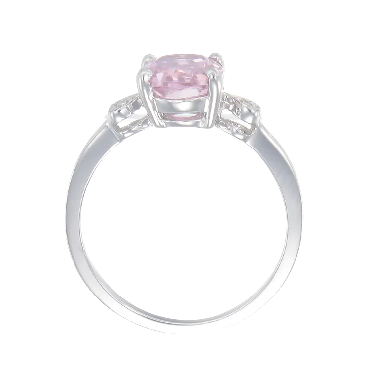 Elegant Pink Sparkling Ring with Heart Detail