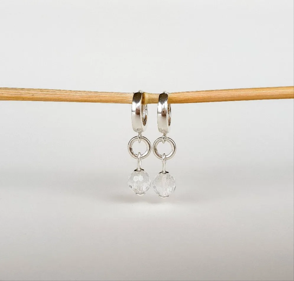 Elegant Silver Earrings with High Grade Light Blue Natural Topaz "Wind of Change"