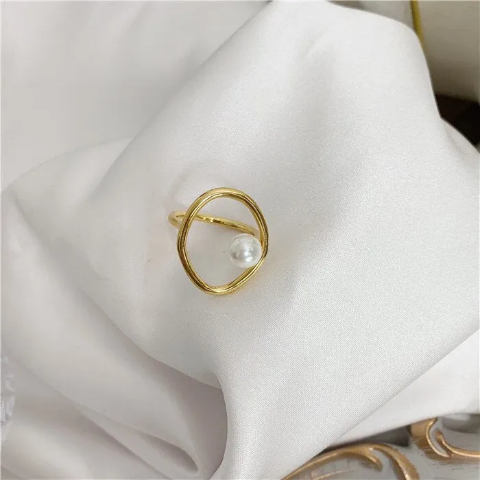 elegant simple imitation of Pearl round Rings