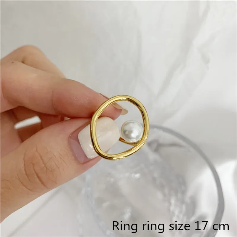 elegant simple imitation of Pearl round Rings