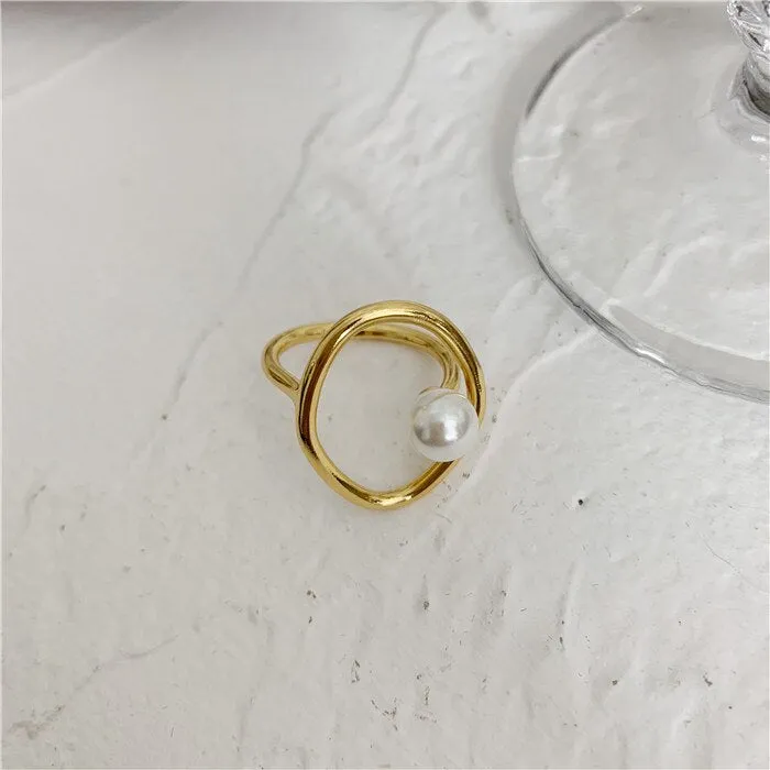 elegant simple imitation of Pearl round Rings