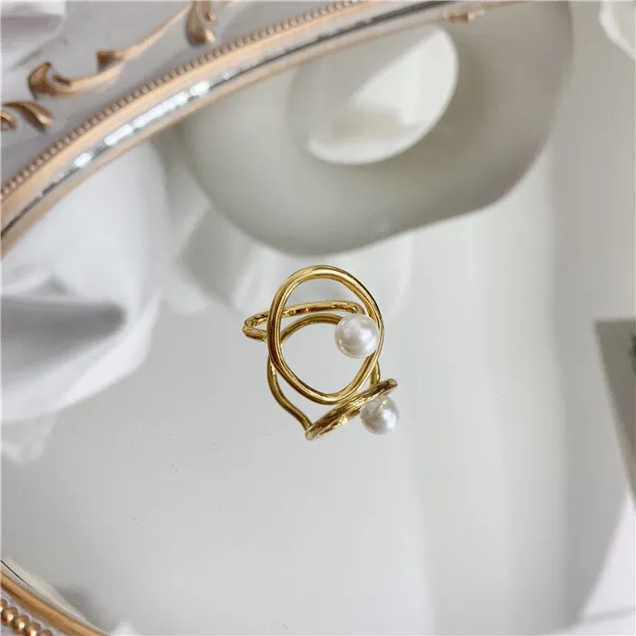 elegant simple imitation of Pearl round Rings