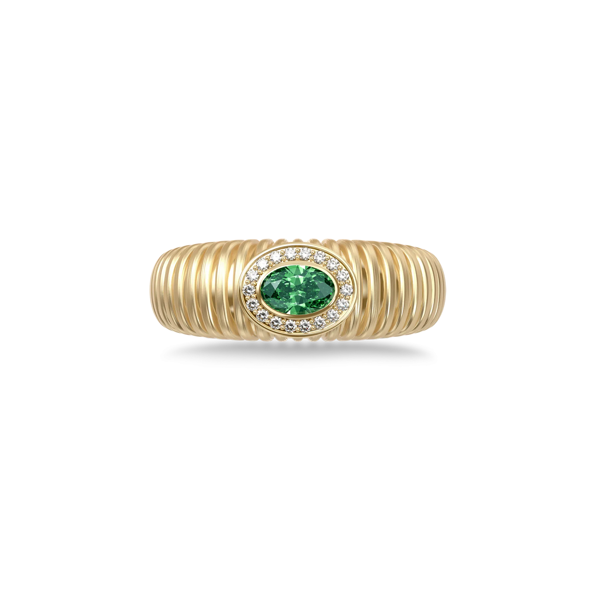 Elegant Stripes Gemstone Dome Ring