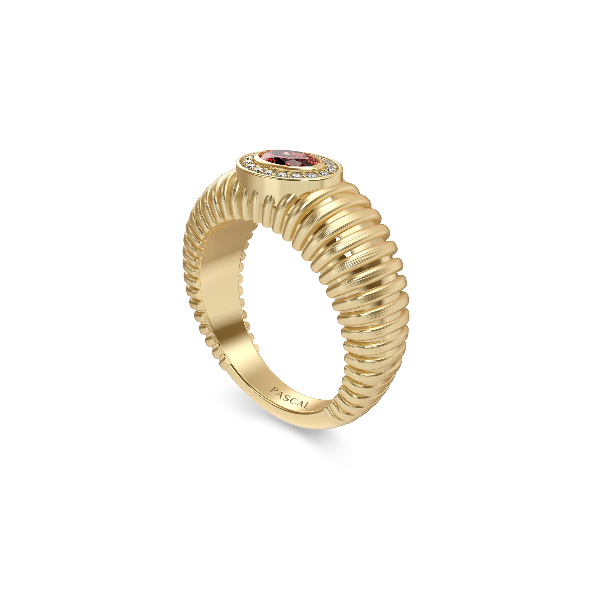 Elegant Stripes Gemstone Dome Ring