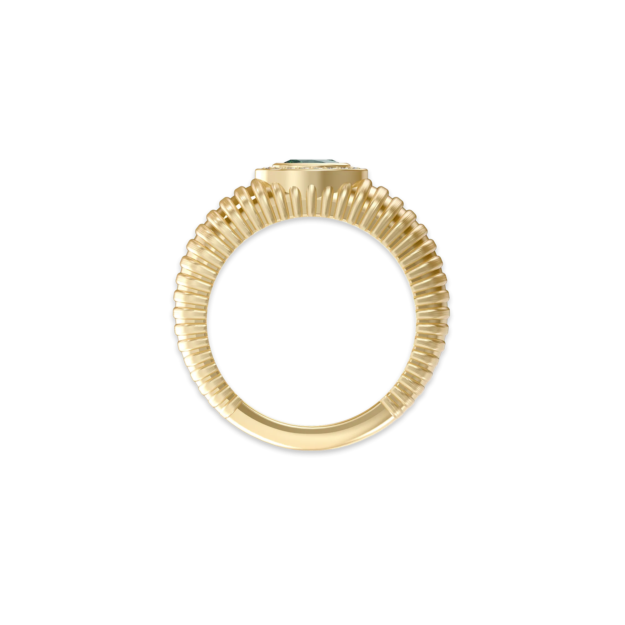 Elegant Stripes Gemstone Dome Ring