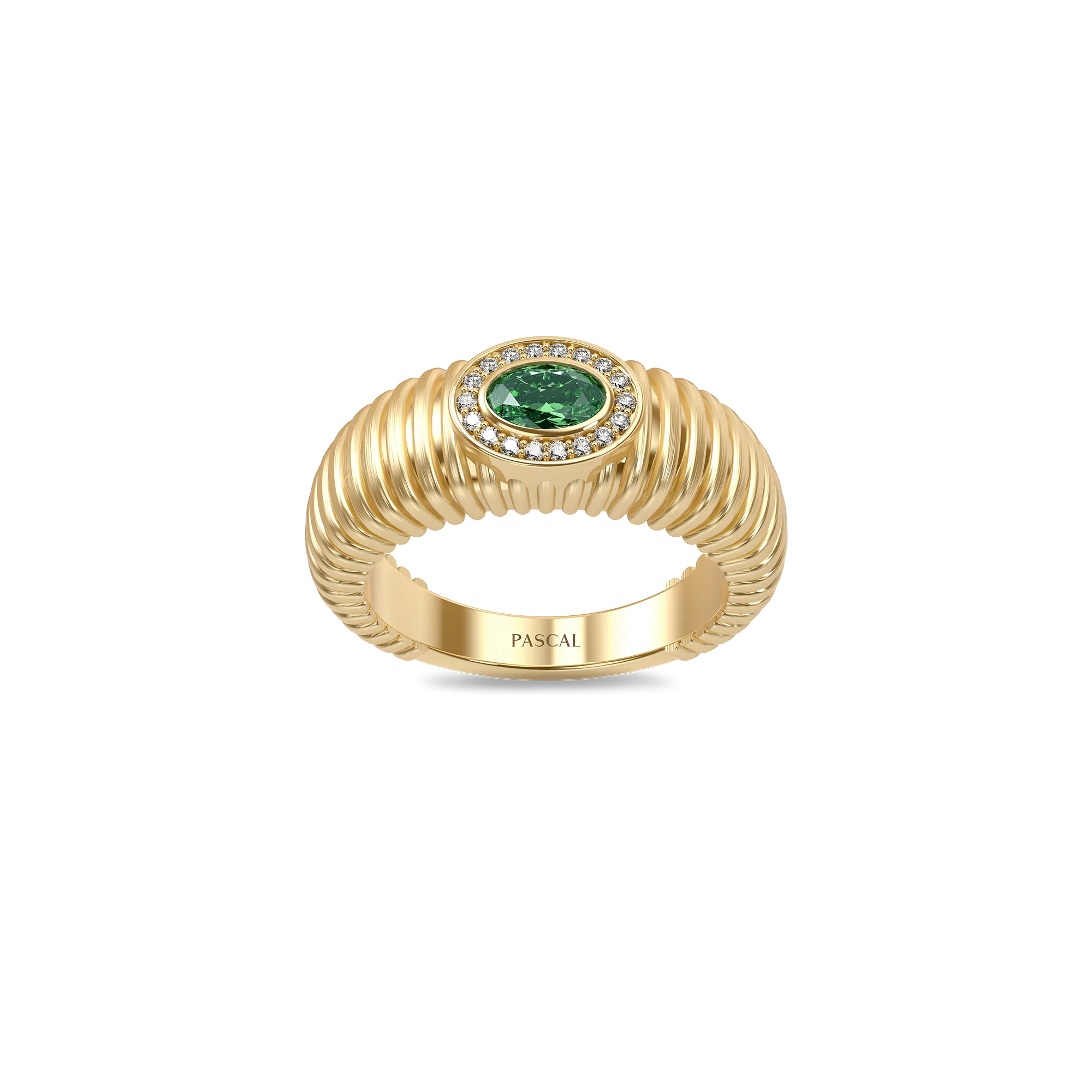 Elegant Stripes Gemstone Dome Ring