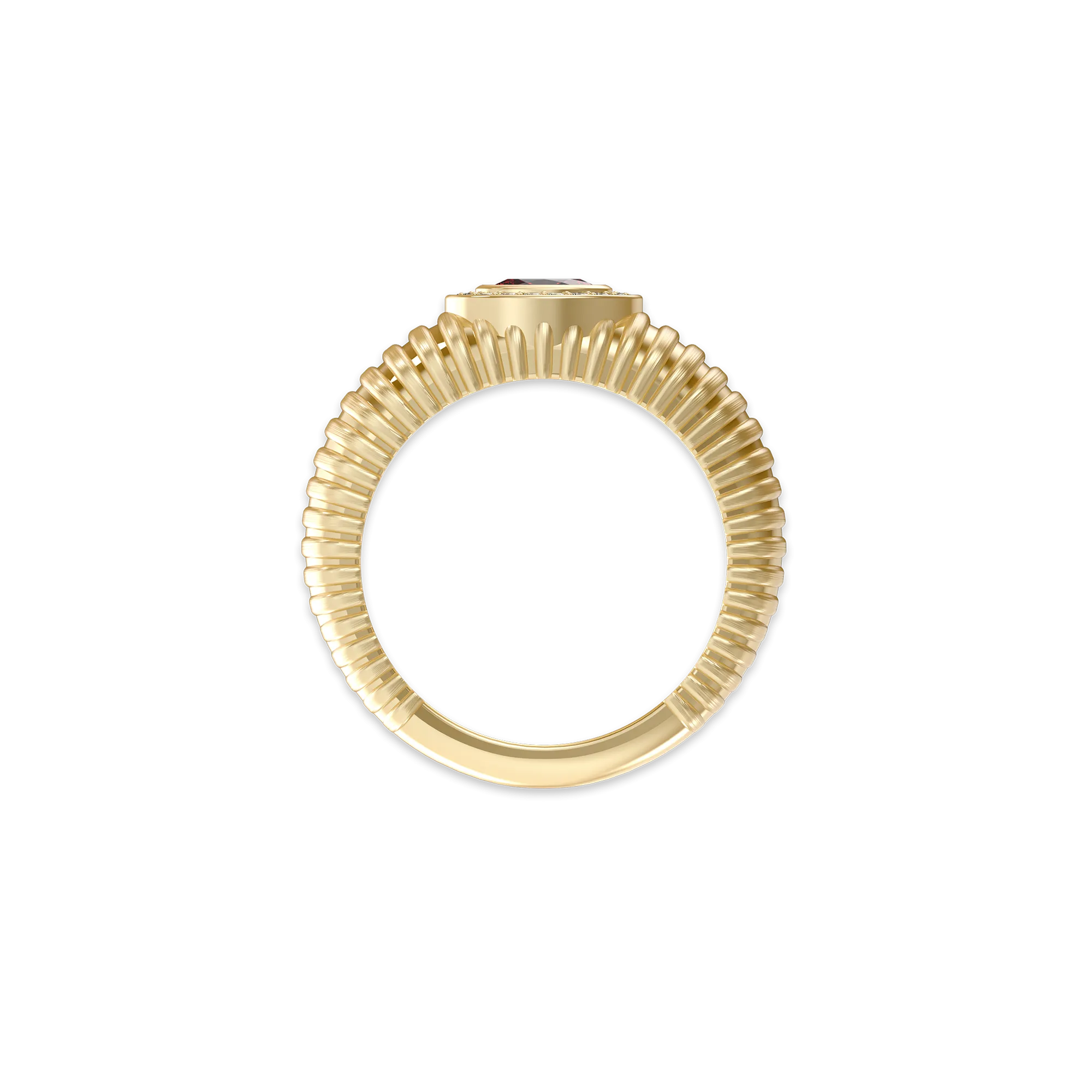 Elegant Stripes Gemstone Dome Ring