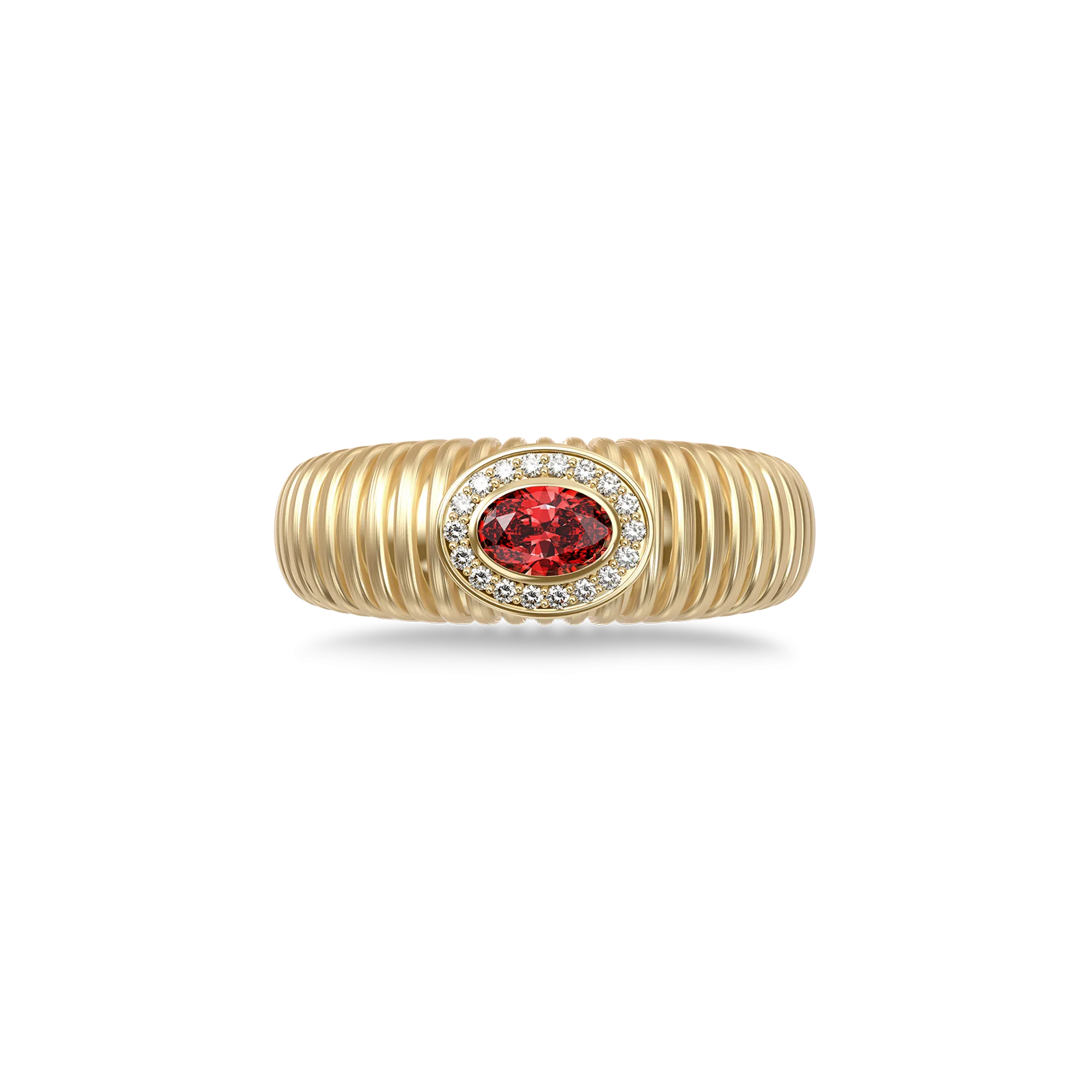 Elegant Stripes Gemstone Dome Ring