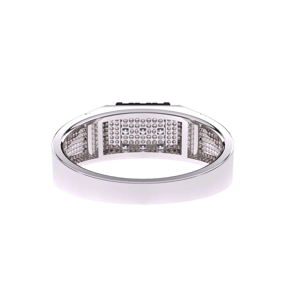 Elegant Two-Tone Cluster Diamond Men's Ring