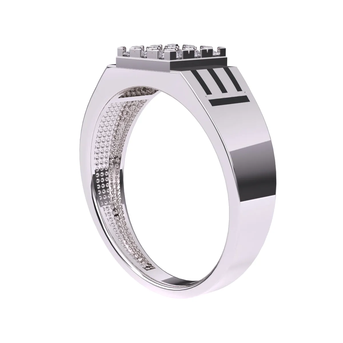 Elegant Two-Tone Cluster Diamond Men's Ring