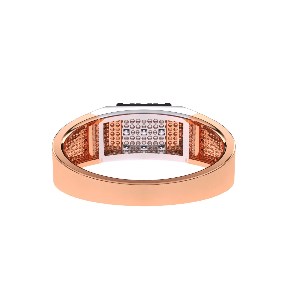 Elegant Two-Tone Cluster Diamond Men's Ring