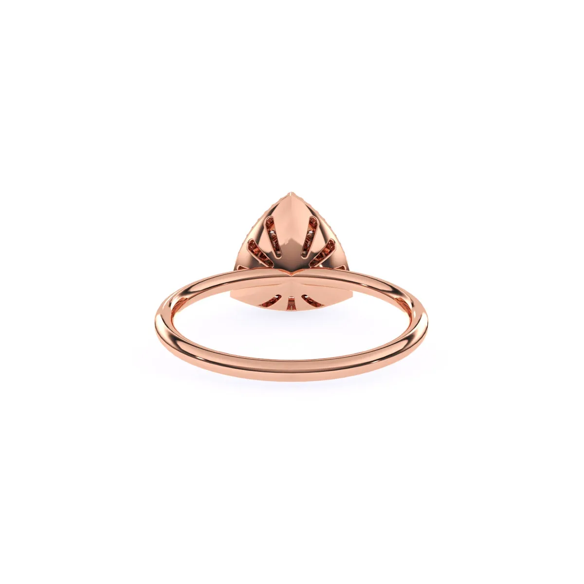 Elegant Two Tone Diamond Cluster Trillion Shape Ring