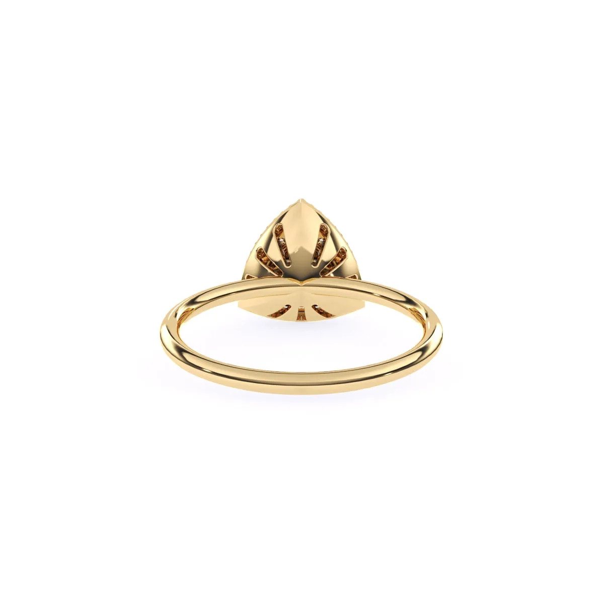 Elegant Two Tone Diamond Cluster Trillion Shape Ring
