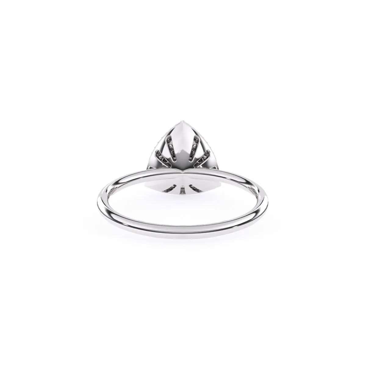 Elegant Two Tone Diamond Cluster Trillion Shape Ring