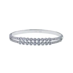 Elena Cubic Zirconia Bangle Bracelet Silver