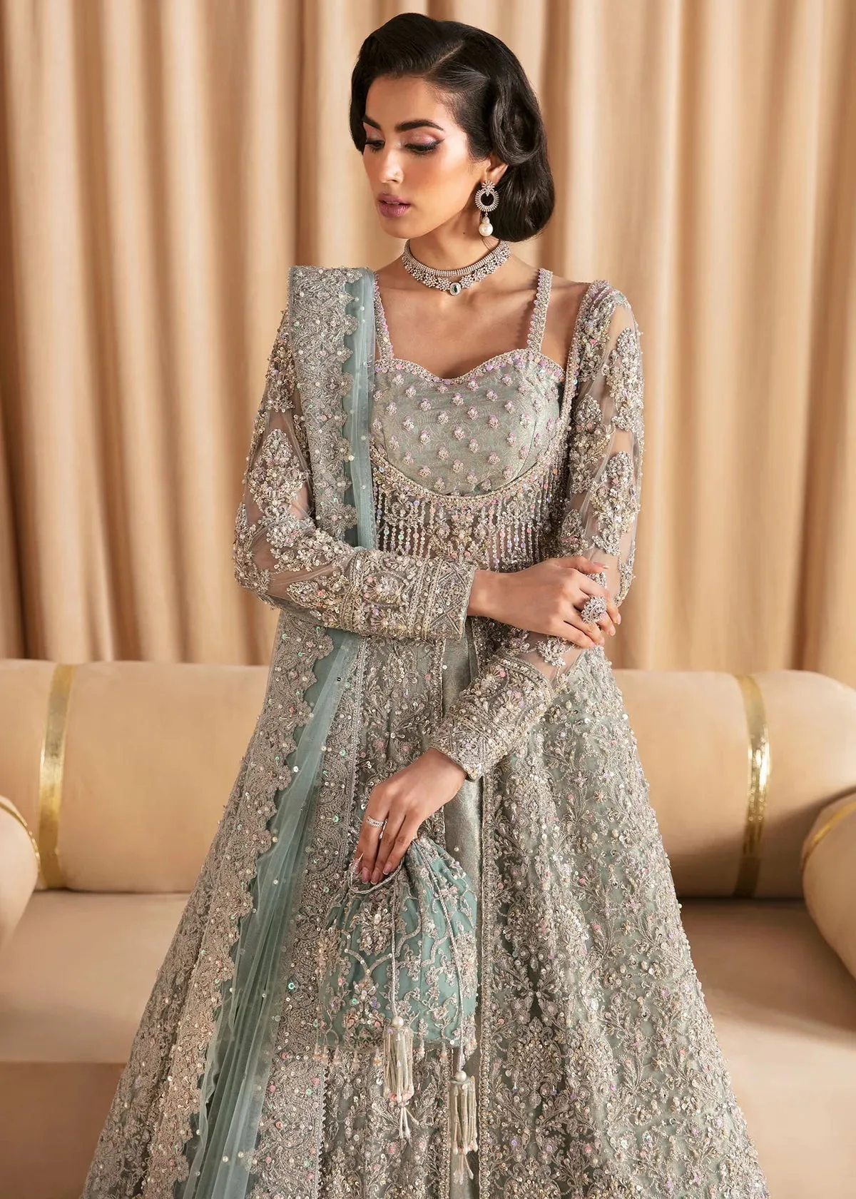 Elysian Blue Elegance Bridal Lehenga