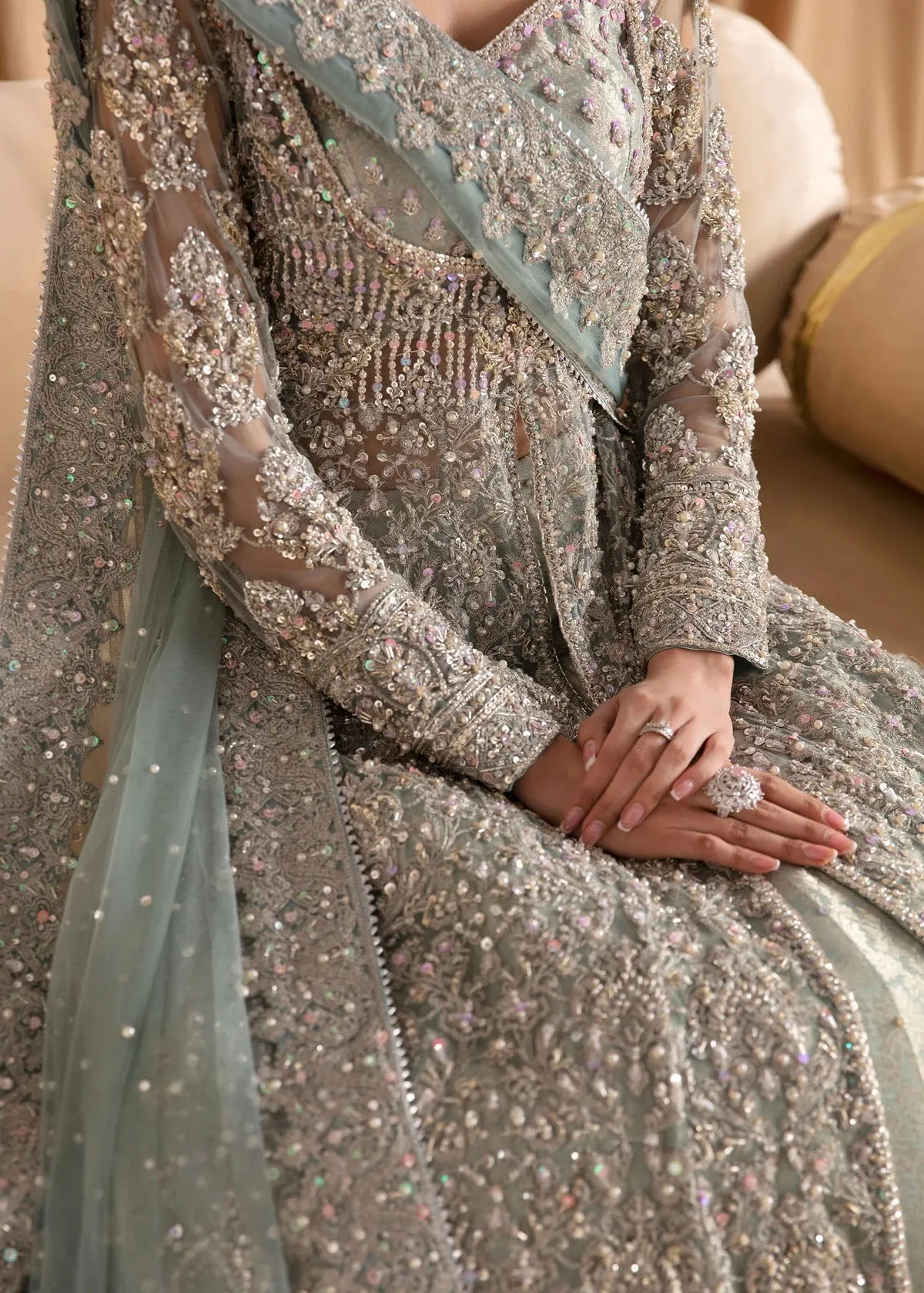 Elysian Blue Elegance Bridal Lehenga
