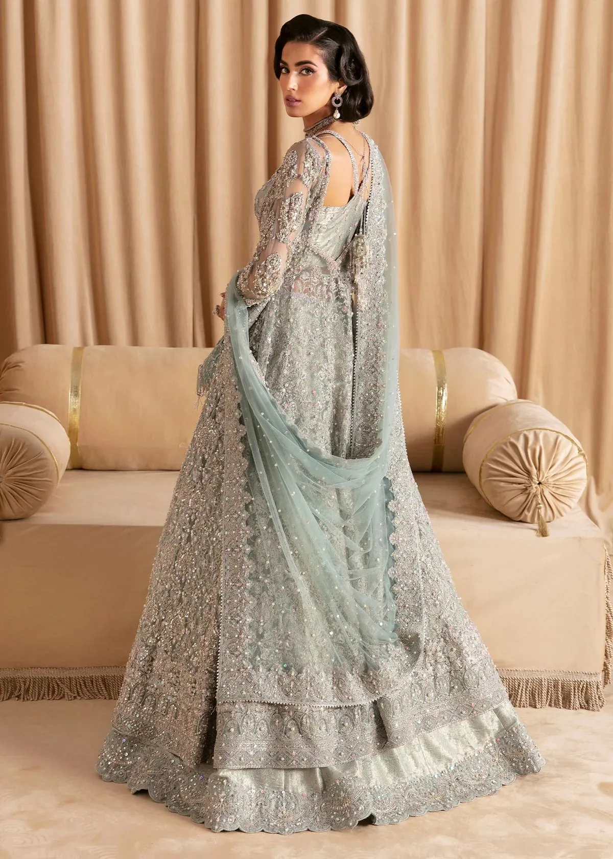 Elysian Blue Elegance Bridal Lehenga