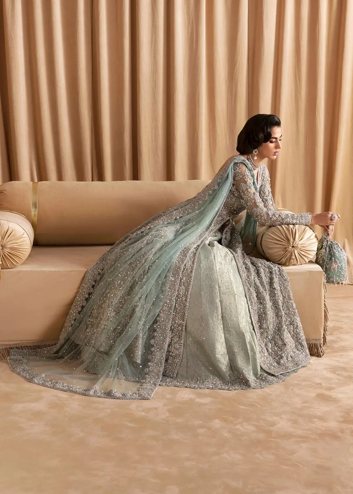 Elysian Blue Elegance Bridal Lehenga