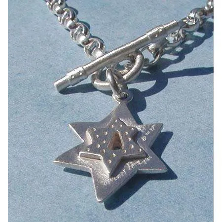 Emily Rosenfeld Sterling Silver Star of David Toggle Necklace