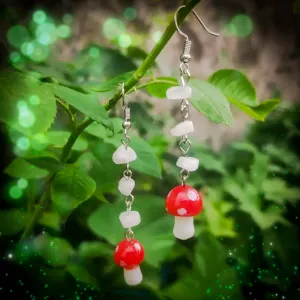 Enchanted Forest Earrings ~ Snow Quartz