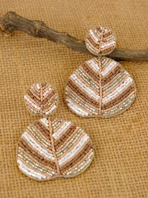 Enchanting Multicolor Boho Bead Leaf Drop Earrings for Women and Girls