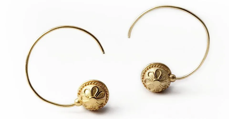 Energy jewelry- solid gold hoop earrings