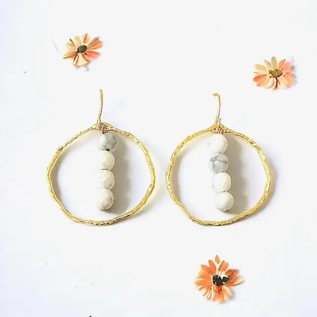 Energy Stone Gold Hoop Earrings (various stone options)
