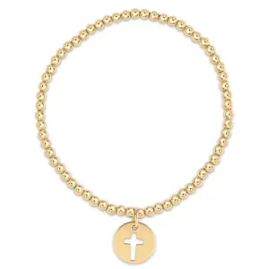 ENewton classic gold 3mm bead bracelet - blessed disc