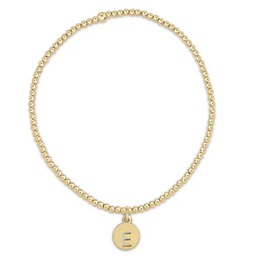 Enewton gold 2mm bead bracelet - respect Initial small gold disc