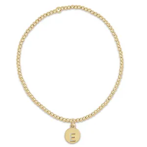 Enewton gold 2mm bead bracelet - respect Initial small gold disc