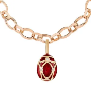 Faberge Palais Yelagin Selo Rose Gold Red Enamel Charm