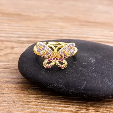 Fashion Design Elegant Butterfly Rings for Women