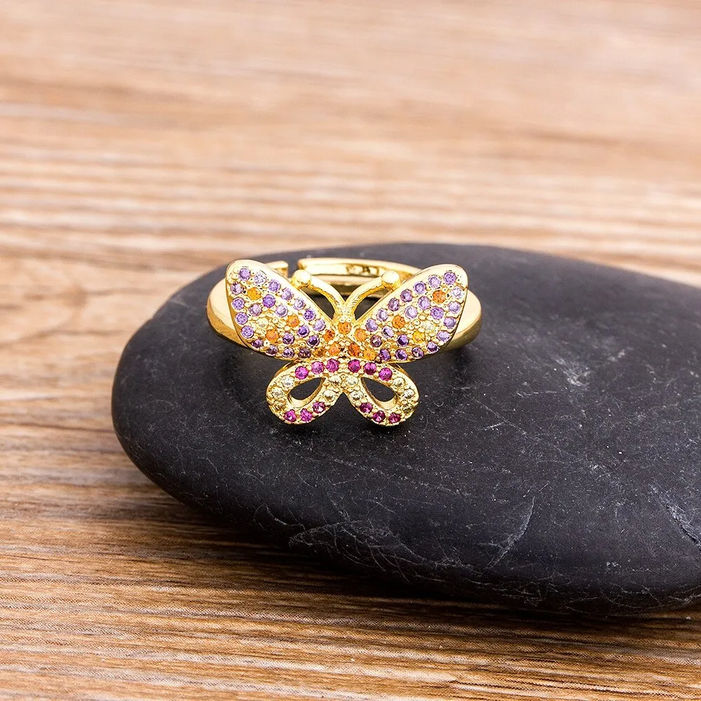 Fashion Design Elegant Butterfly Rings for Women