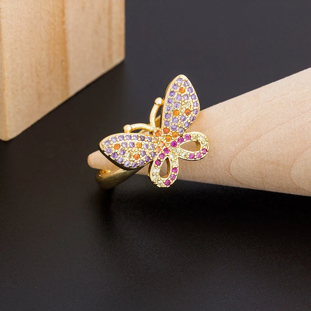 Fashion Design Elegant Butterfly Rings for Women