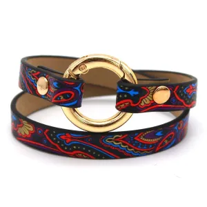 Fashion Ethnic Women Geometric Girl Trendy Print Wide Leather Bracelets