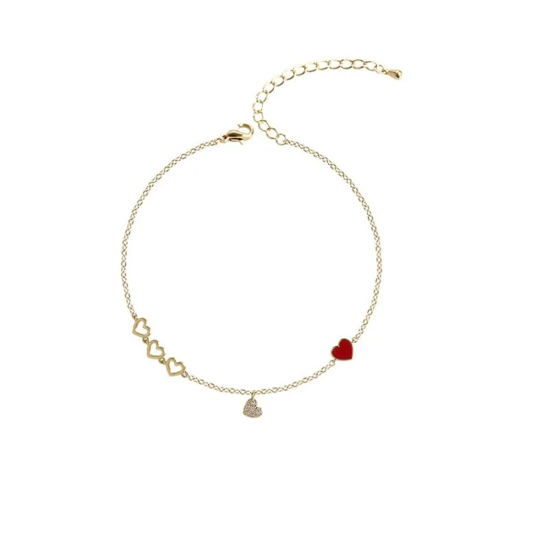 Fashion Sweet Girls Heart Bracelet For Party Hot Trend Chain Female Jewely Korean New Hanging Love Drop Bracelet For Women