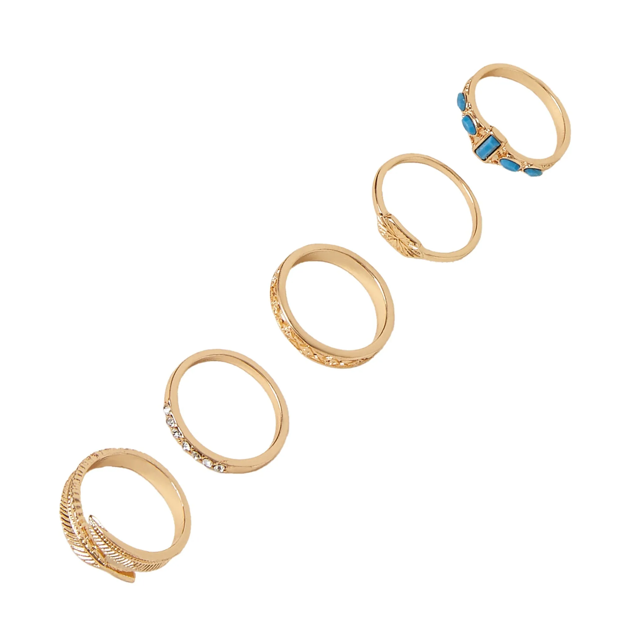 Feather Turq Ring Pack of 5-Large