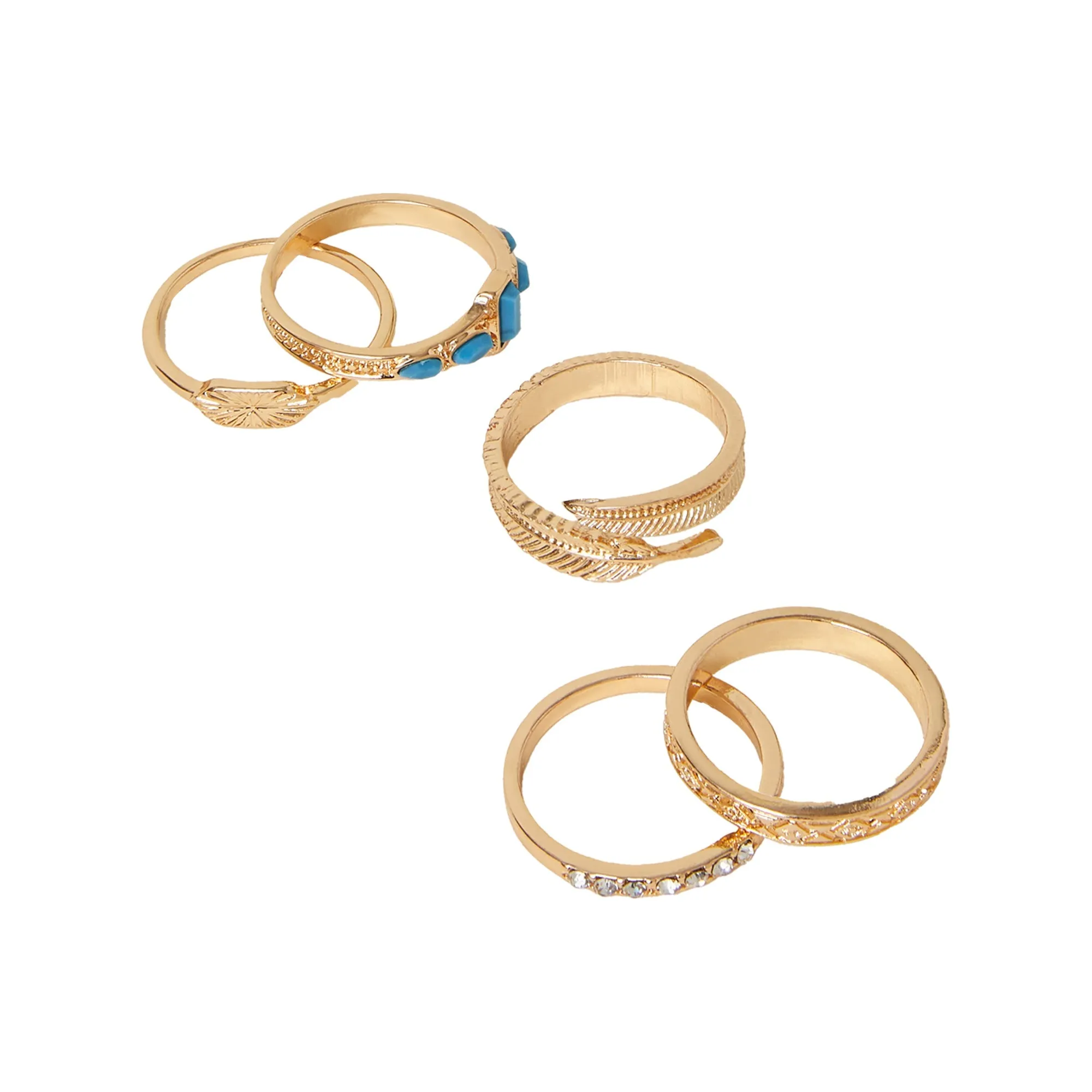 Feather Turq Ring Pack of 5-Large