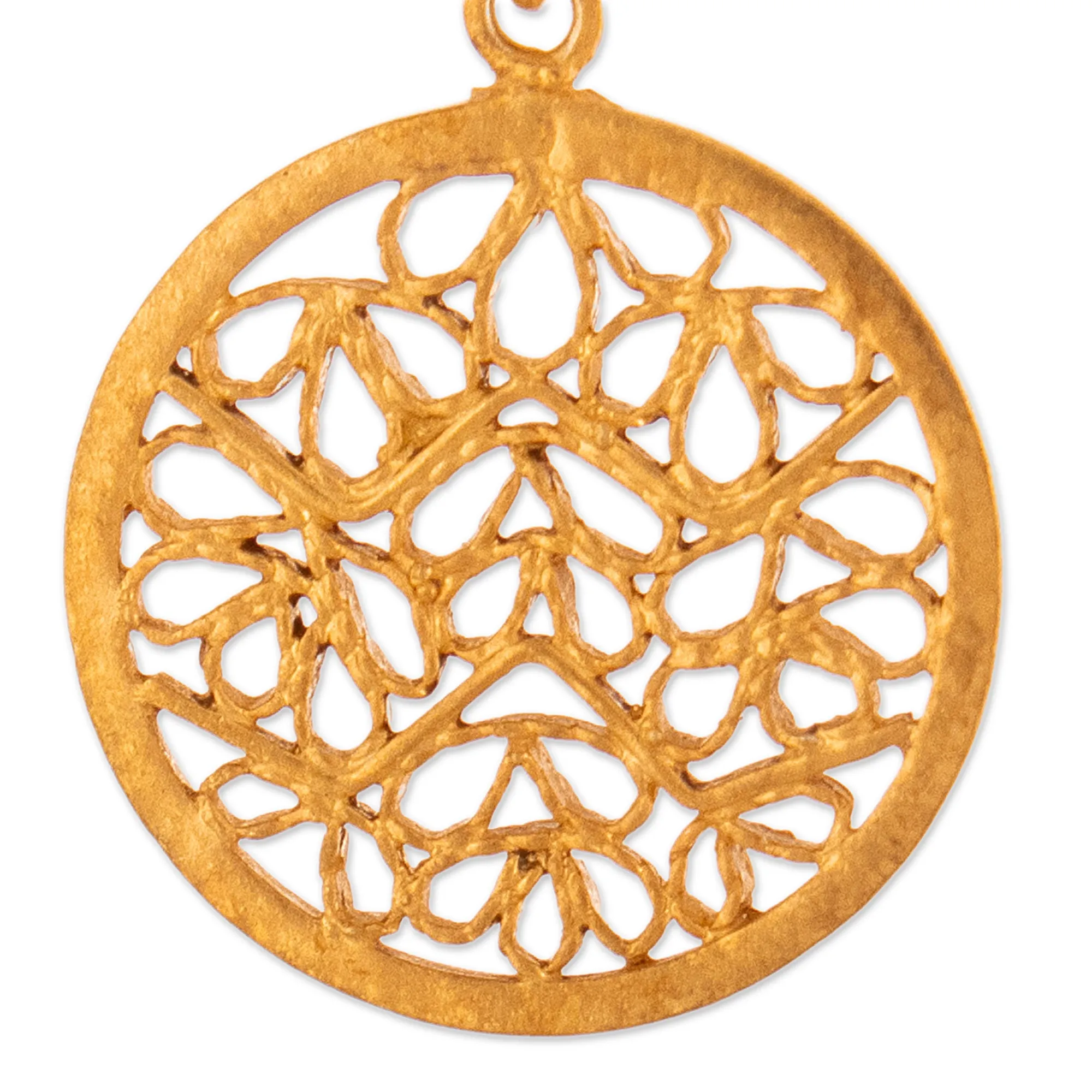 Filigree Gold Plated Sterling Silver Earrings - Natural Energy | NOVICA