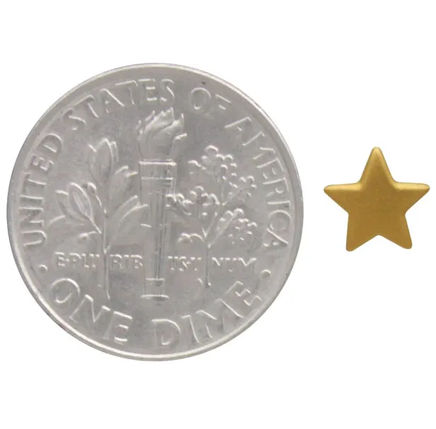 •FLAT STAR• matte gold vermeil stud earrings