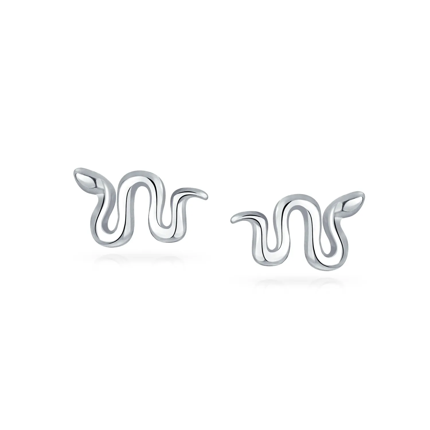 Garden Crawler Reptile Serpent Snake Stud Earrings Rose Gold Sterling Silver