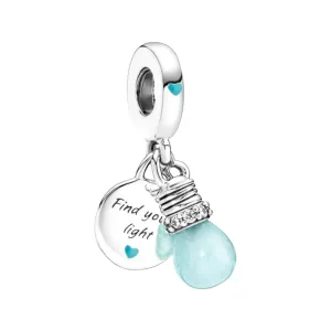 Glow-in-the-dark Lightbulb Double Dangle Charm