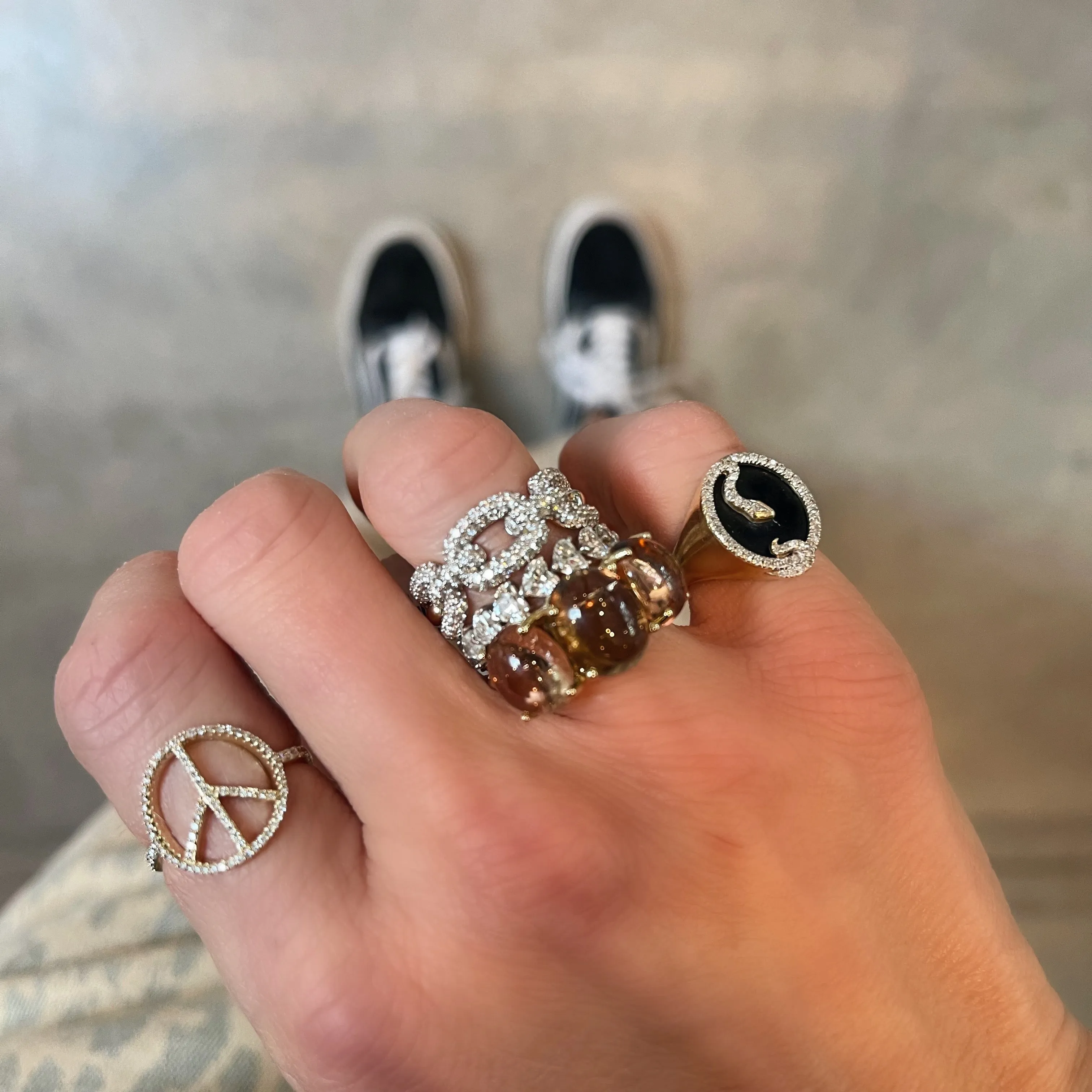Gold & Diamond Lady Link Chain Ring
