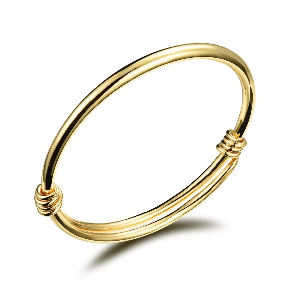 Gold Color Classic Open Bangles For Girl