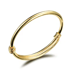 Gold Color Classic Open Bangles For Girl