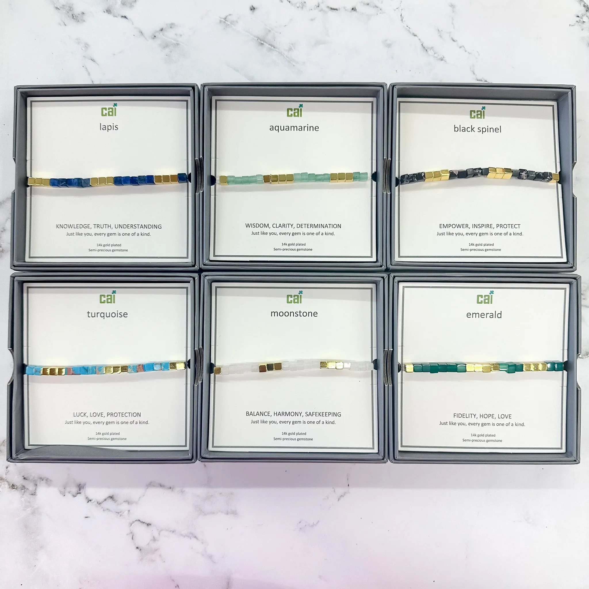 Gold Cube Bracelets by CAI
