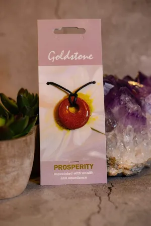 Goldstone Gemstone Healing Pendant Agogo for Prosperity