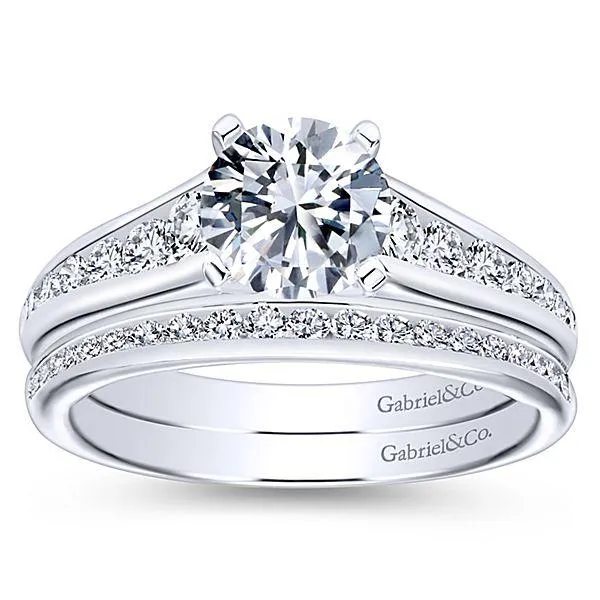Graduated Channel Set Diamond Ring  .46Cttw 14K White Gold 31A