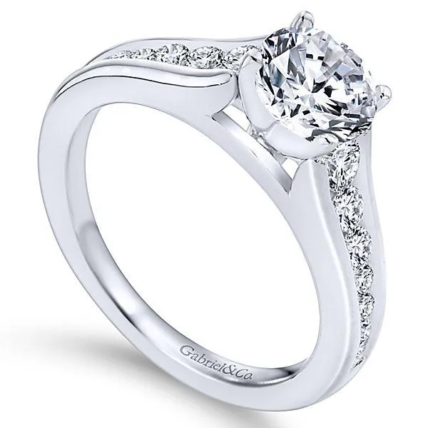 Graduated Channel Set Diamond Ring  .46Cttw 14K White Gold 31A